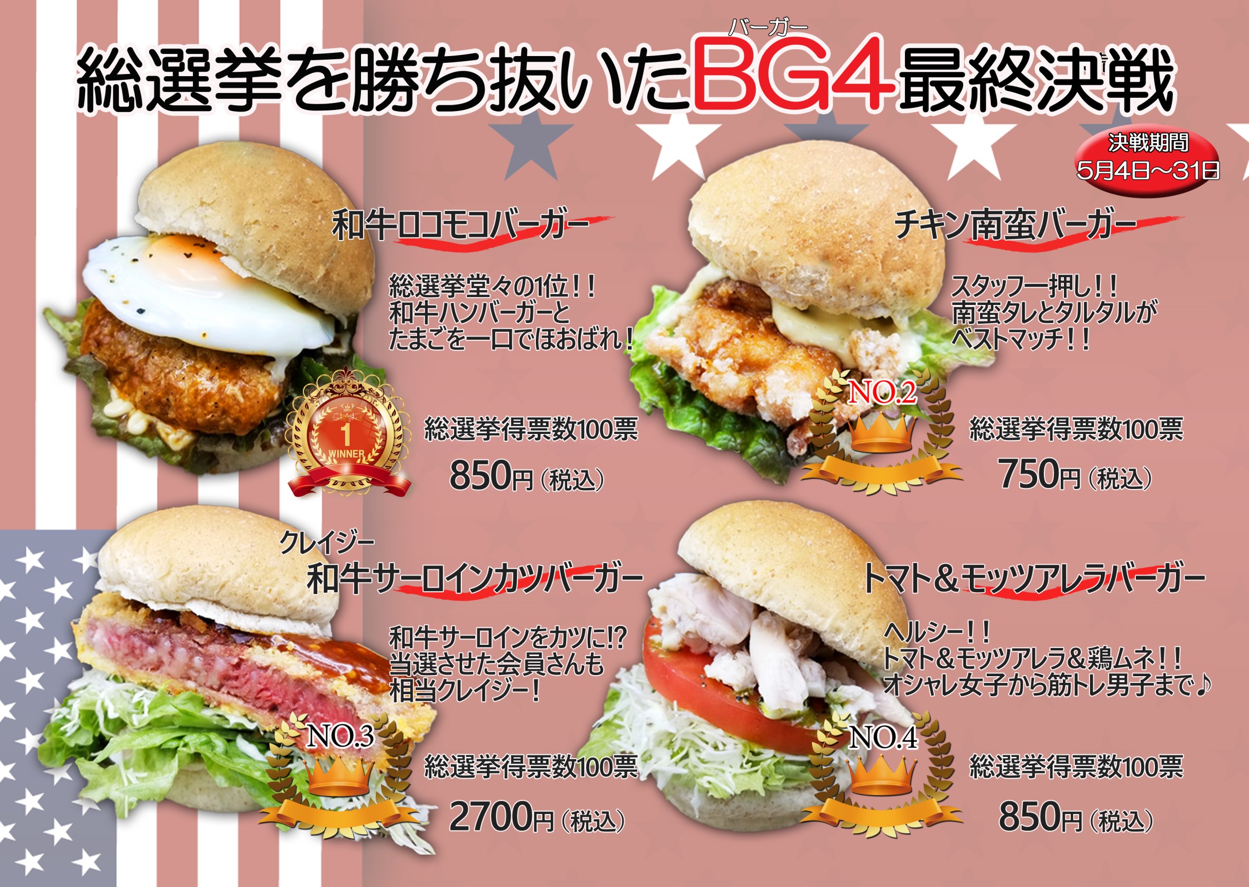 バーガー総選挙結果発表！