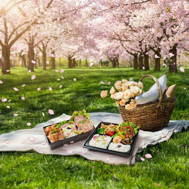 お店の周辺で楽しむお花見スポットと春のお弁当